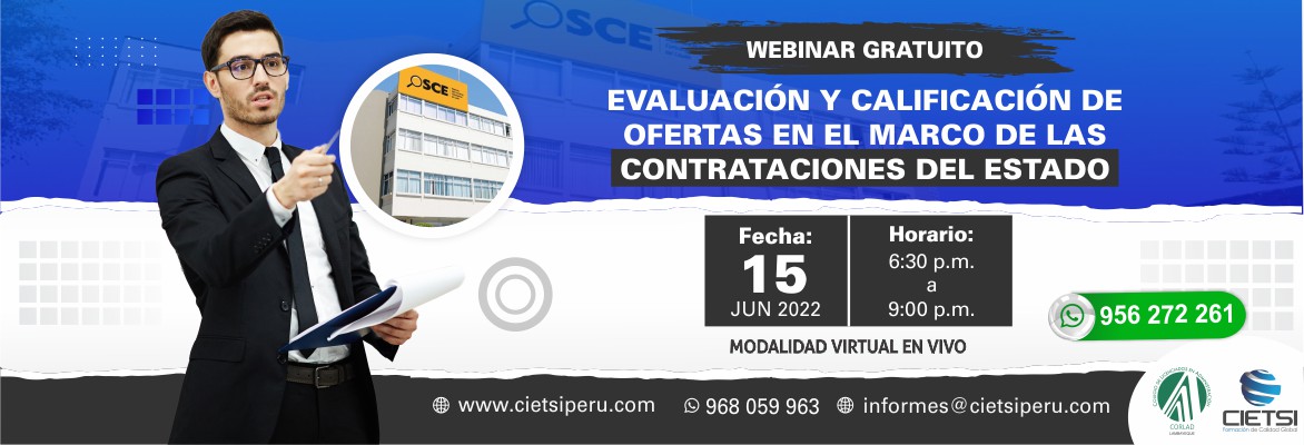 webinar evaluaciOn y calificaciOn de ofertas en el marco de las contrataciones del estado